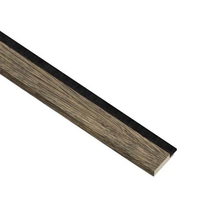 I-Wood afslutningsliste til akustikpanel, sort olieret, sort filt og lys kerne, egefiner, 16 x 42 mm