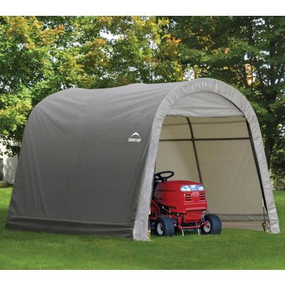 ShelterLogic Shed-in-a-Box Round Top teltgarage, grå - 9 m²