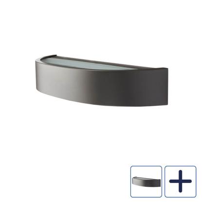 SG Armaturen Curve LED væglampe, IP65, grafitgrå