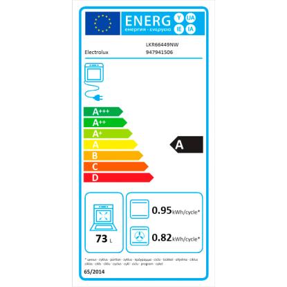 Electrolux LKR66449NW glaskeramisk komfur, 73 liter