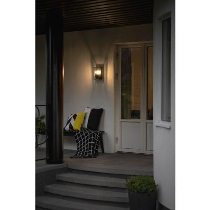Konstsmide Brindisi væglampe, IP54, 26 x 13 cm, sort