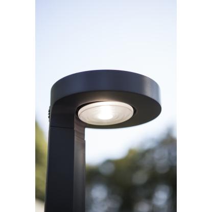 LUTEC DISO udendørs LED pullert med solceller og sensor, H45 cm, IP44, mørk grå