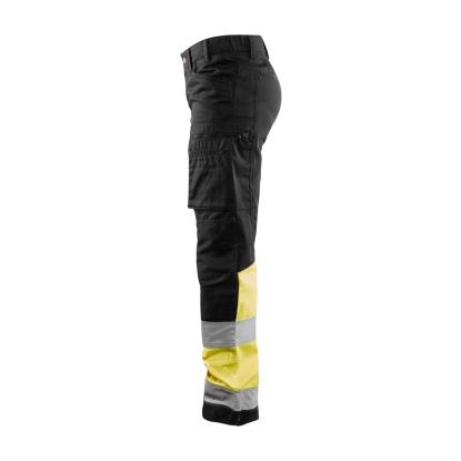 Blåkläder 7161 dame high vis buks med stretch, sort/hi-vis gul