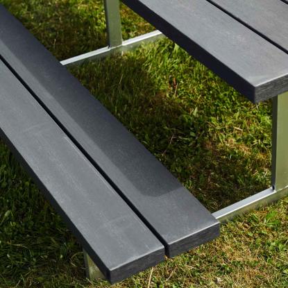 HORTUS "HEL" bord/bænkesæt, nonwood/galvaniseret stål, antracitgrå, 72 x 140 cm