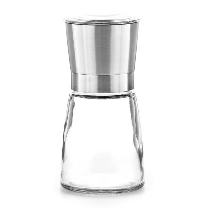 Steel-Function salt/peberkværnssæt med låg, glas/stål