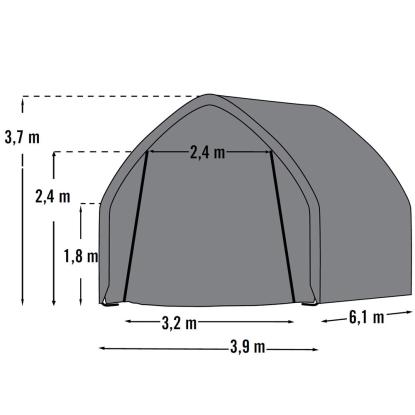 ShelterLogic Garage-in-a-Box teltgarage til bil, polyethylen/stål, grøn - 23,8 m²