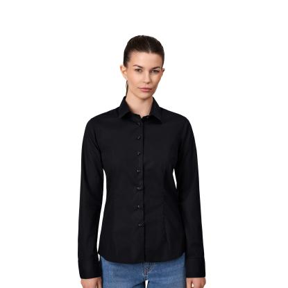 Seven Seas SS710 Poplin skjorte, modern, dame, sort
