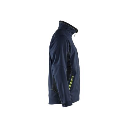 Blåkläder 4950 softshell jakke, mørk marineblå/hi-vis gul