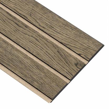 I-Wood Basic 3-lamel akustikpanel, sort olieret, beige filt og sort kerne, egefiner, 17 x 300 mm 