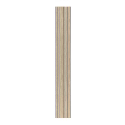 I-Wood Basic Mixed akustikpanel, hvid olieret, grå filt og sort kerne, egefiner, 17 x 300 mm 