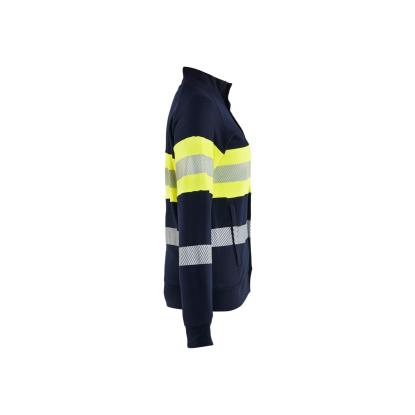 Blåkläder 3472 dame multinorm sweatshirt full zip inherent, marineblå/hi-vis gul