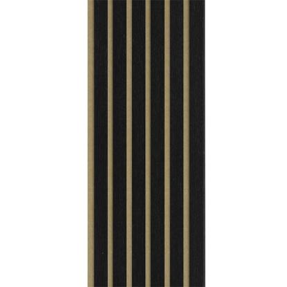 I-Wood Medio+ Original akustikpanel, sortmalet, brun filt og sort kerne, egefiner, 17 x 300 mm