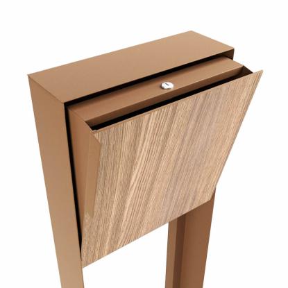 Bravios Porto postkasse med stander, HPL front, rust