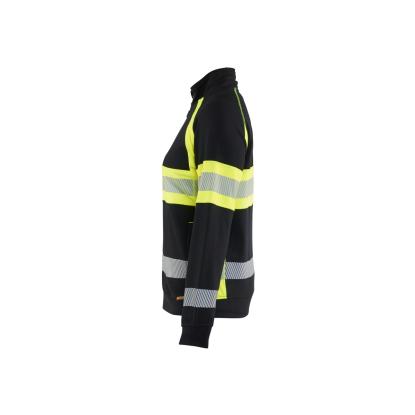 Blåkläder 3505 dame high vis sweatshirt, sort/hi-vis gul