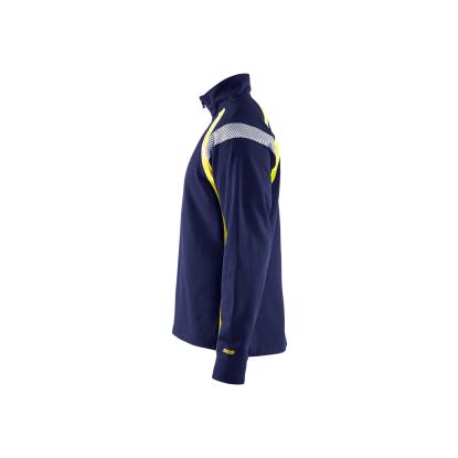 Blåkläder 3432 sweatshirt half zip, marineblå/hi-vis gul