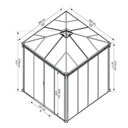 Palram - Canopia pavillon Palermo 3000 lukkesystem
