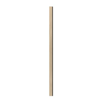 I-Wood afslutningsliste til 3-lamel akustikpanel, hvid olieret, sort filt og lys kerne, egefiner, 16 x 92 mm