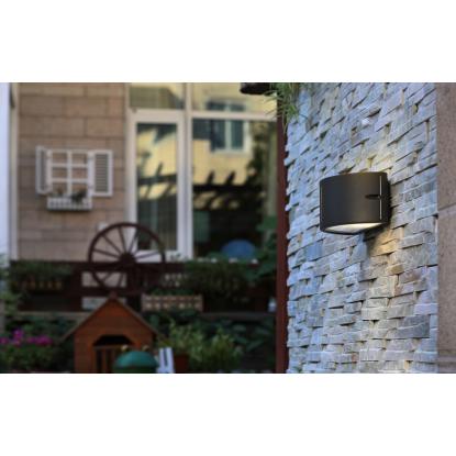 LUTEC BONN udendørs væglampe, up/down, B24,9 cm, E27, IP54, mørk grå