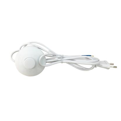E-Line ledningssæt med stikprop og fodafbryder, 2 x 0,75 mm², hvid