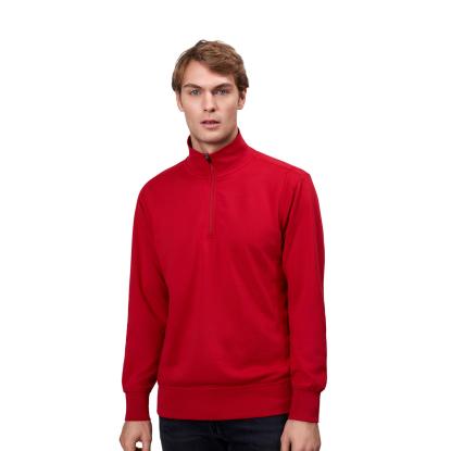ID 0603 sweatshirt med lynlås, rød