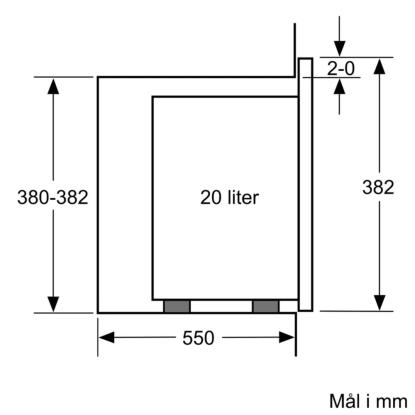 Bosch BFL524MB0 mikroovn til indbygning, 20 liter