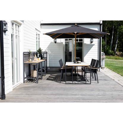 Venture Design Naxos parasol, firkantet, bøg, sort, 300 x 300 cm