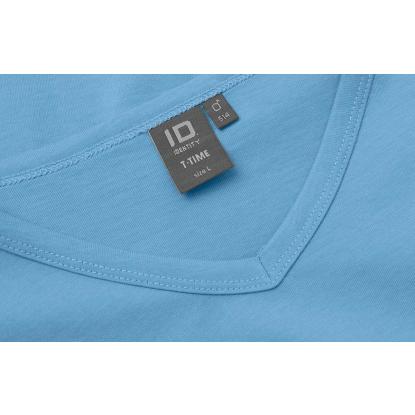 ID T-TIME® 0514 T-shirt med v-hals, lys blå