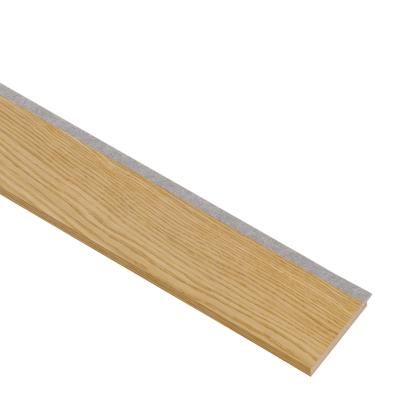 I-Wood afslutningsliste til 3-lamel akustikpanel, klar olieret, grå filt og lys kerne, egefiner, 16 x 92 mm