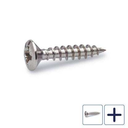 FAST VVS skrue, rustfri A2, poleret, 5,5 mm - 100 stk.