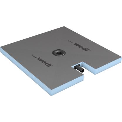 wedi Fundo Plano gulvelement, komplet med centralt afløb, 65 x 900 x 900 mm