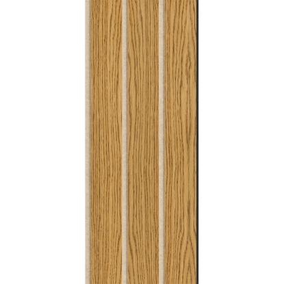 I-Wood Medio+ 3-lamel akustikpanel, brun olieret, beige filt og sort kerne, egefiner, 17 x 300 mm