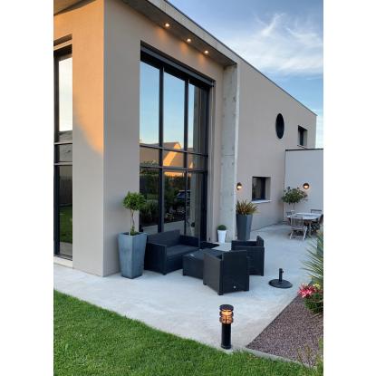 Norlys Berlin LED væglamp, IP54, sort, opal