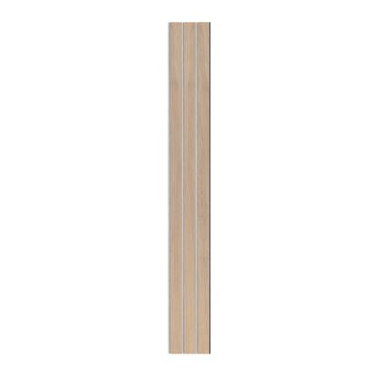 I-Wood Basic 3-lamel akustikpanel, ubehandlet natur, grå filt og sort kerne, egefiner, 17 x 300 mm 