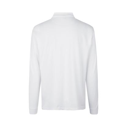 ID PRO Wear 0336 poloshirt med lange ærmer og trykknap, hvid
