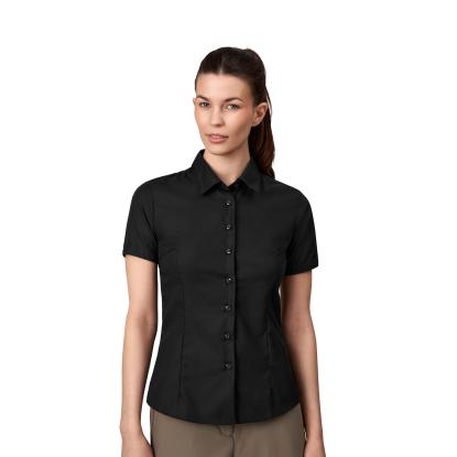 Seven Seas S721 Fine Twill skjorte med korte ærmer, modern, dame, sort
