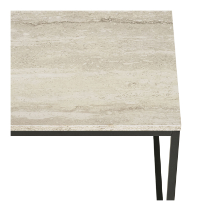 Vita hjørnebord, sort/beige travertin look, 45 x 45 cm
