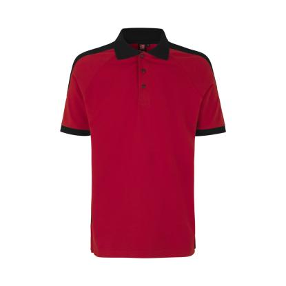 ID PRO Wear 0322 poloshirt med kontrast, rød