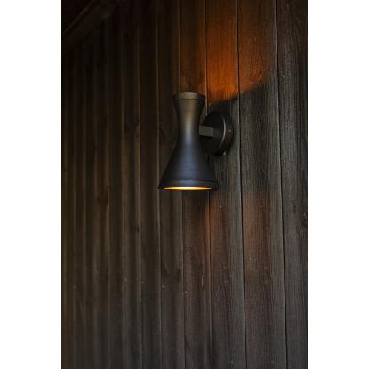 LUTEC BRUND udendørs væglampe, H21,8 cm, GUI10, IP44, sort