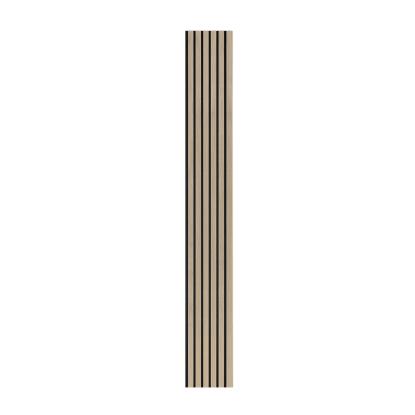 I-Wood Basic Original akustikpanel, hvid olieret, sort filt og lys kerne, egefiner, 16 x 300 mm 