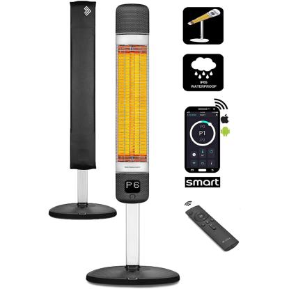 Luxeva Smart el terrassevarmer med fjernbetjening og app, sort - 2500 W
