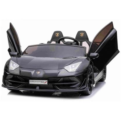 Lamborghini Aventador SVJ elbil med driftfunktion til børn, 2 x 24V, sort