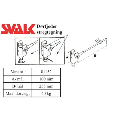 SVALK dørfjeder, elgalvaniseret, maks. 40 kg