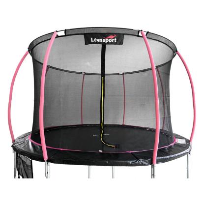 Leansport trampolin med stige og net, lyserød, Ø244 cm