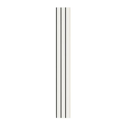 I-Wood Basic 3-lamel akustikpanel, hvidmalet, sort filt og lys kerne, folie, 16 x 300 mm 