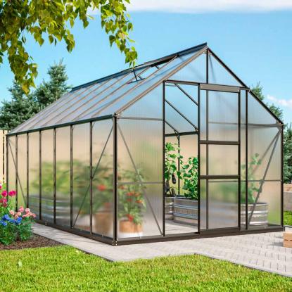 Vitavia Merkur 11500 drivhus, sort, 11,5 m², 6 mm poly, inkl. sokkel