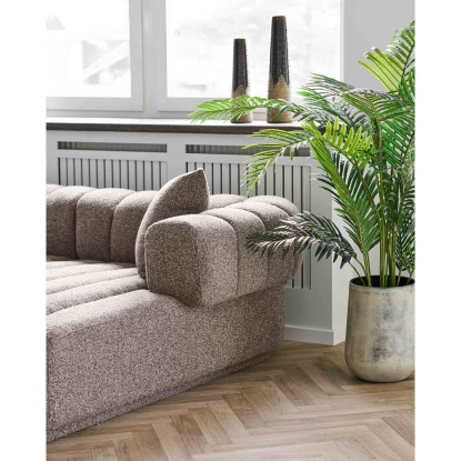 Aurora højrevendt loungesofa med tre puder, brun