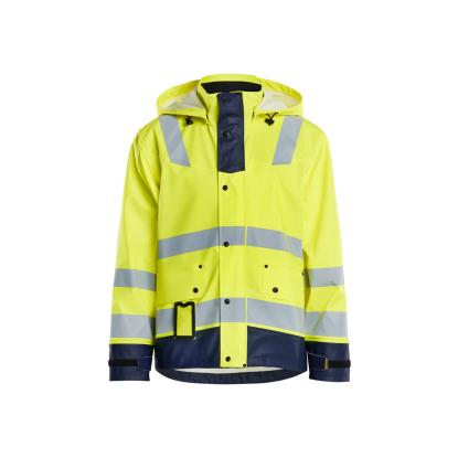 Blåkläder 4302 high vis regnjakke level 2, hi-vis gul/marineblå