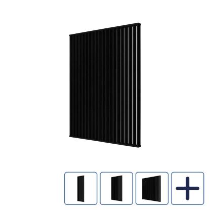 I-Wood DivideWall rumdeler med top- & bundprofil og lameller, sortmalet, MDF med egefinér
