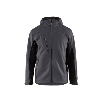 Blåkläder 4753 softshell jakke med hætte, mellemgrå/sort