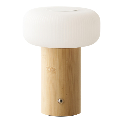 Stafford LED bordlampe med bambus, genopladelig, H18 cm, natur/hvid